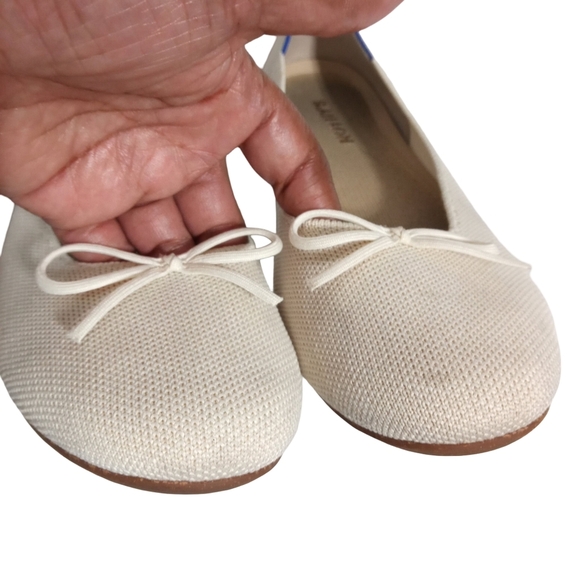 Rothy’s Cream Ivory Washable Knit Ballet Flats Bow Round Toe Eco Friendly SZ 10 - Picture 7 of 10